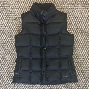 Eddie Bauer Black Goose Down Jacket with cinch sides